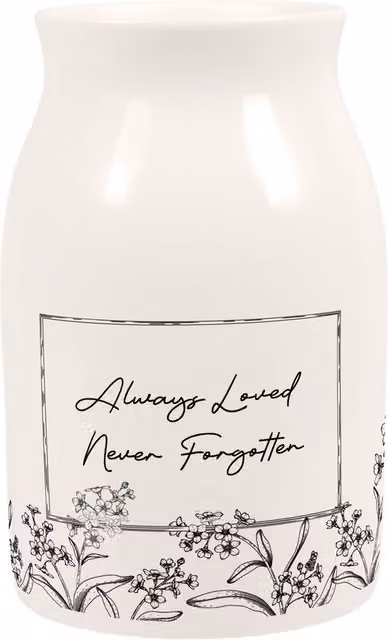 Purely Home Forget-Me-Not Bereavement Small Porcelain Vase in Black and White