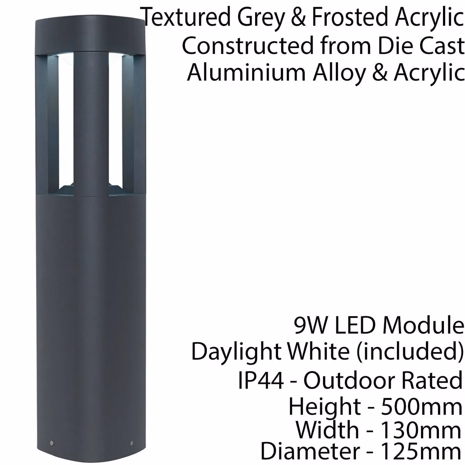 Loops Modern Triangle LED Outdoor Post Bollard Light in Grey Aluminium – 2