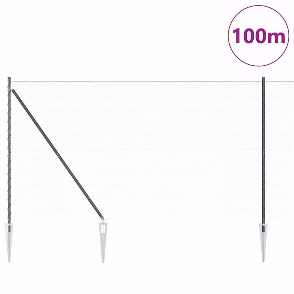 Berkfield Home Hexagon Steel Fence in Grey and Black, W/H: 100 x 1.5 m – 2