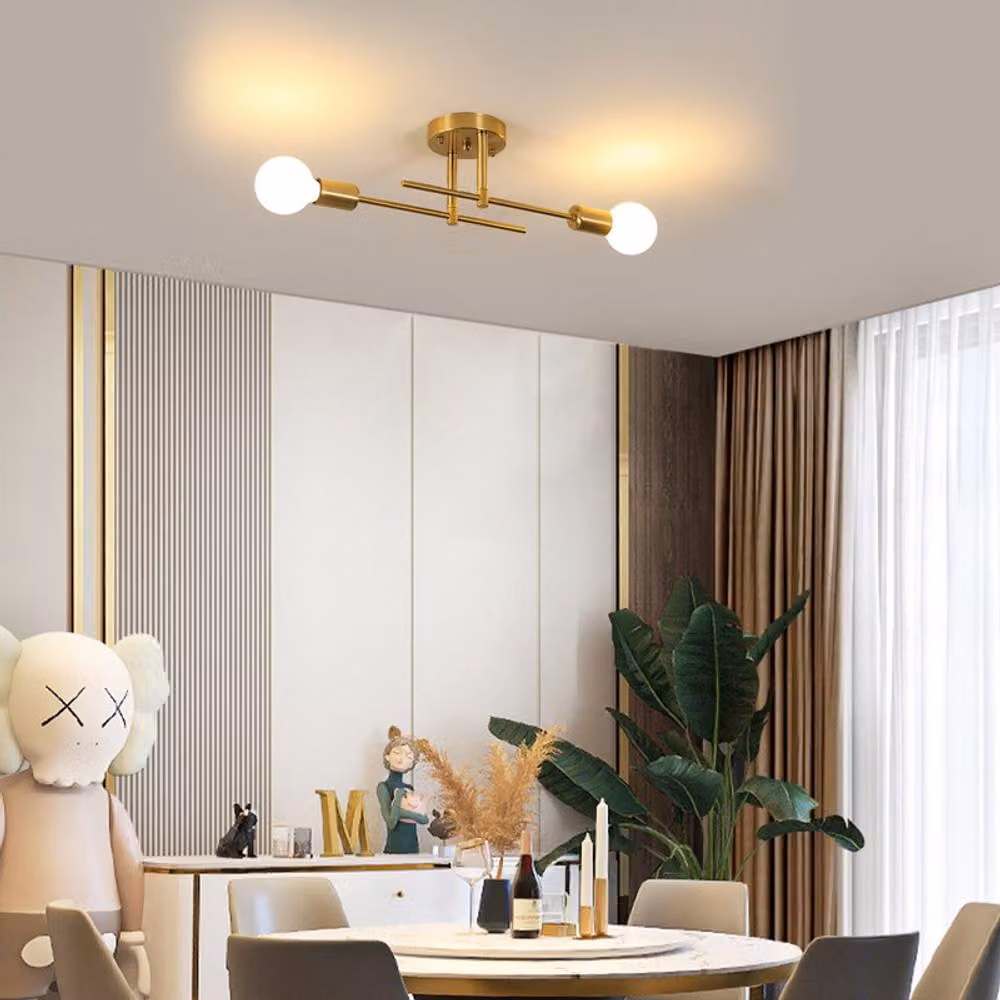 COMELY Modern Adjustable Sputnik Ceiling Lamp in Gold/Brass with E27 Metal Fitting – 2
