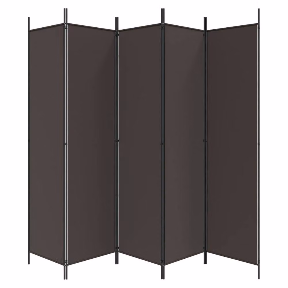 Berkfield Home 6-Panel Durable Fabric Room Divider in Brown, W: 300 cm, H: 200 cm – 3