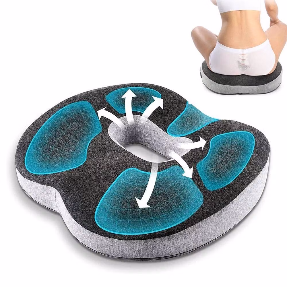 KORVIXA Grey Memory Foam Donut Cushion Medical Ring Seat – 3