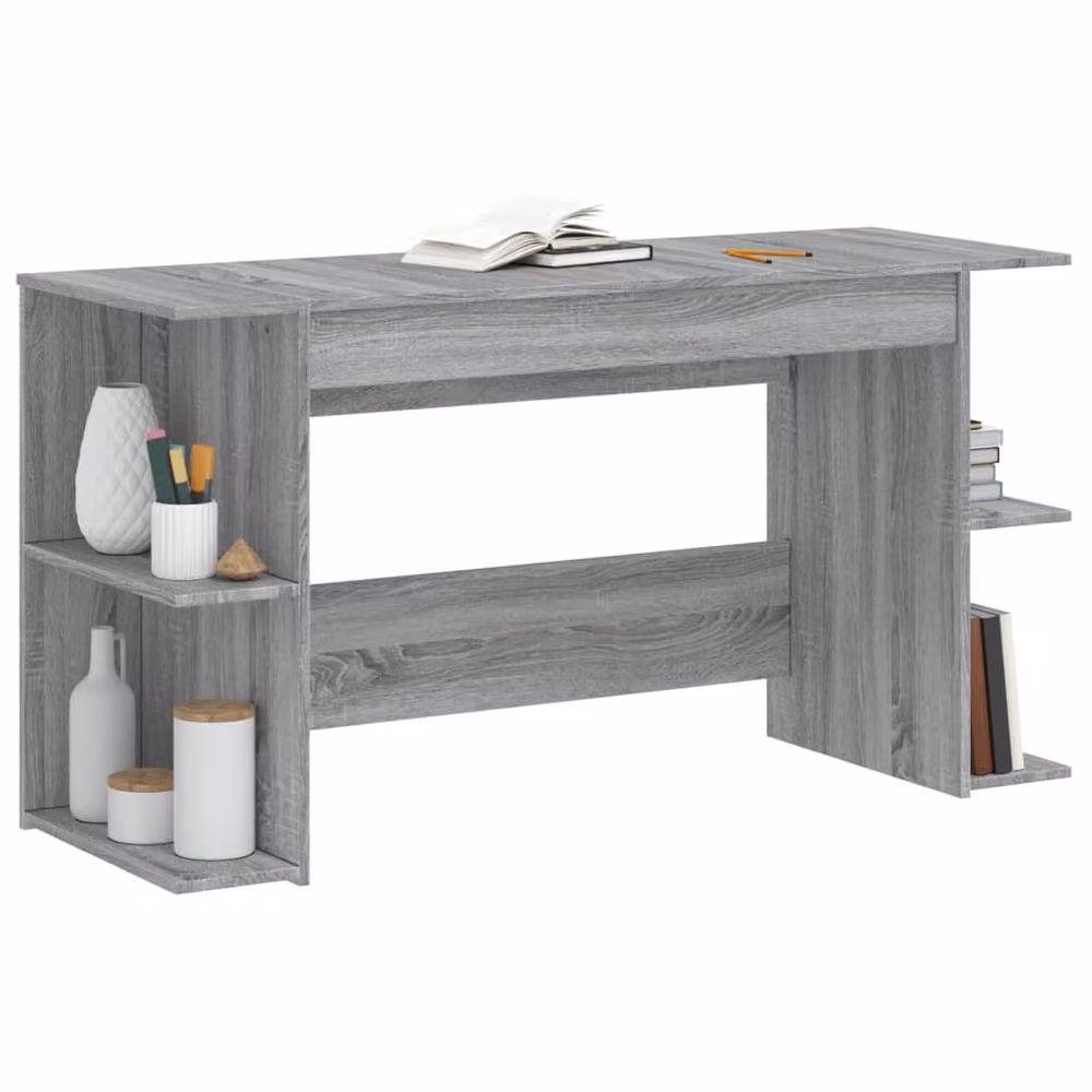 Berkfield Home Grey Sonoma Writing Desk in Engineered Wood, W: 140 cm, D: 50 cm, H: 75 cm – 3
