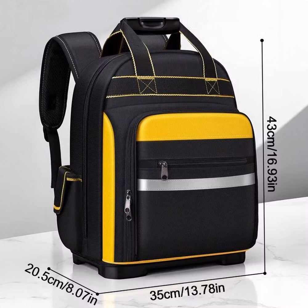 PAWNORA Large Capacity Tool Backpack with Moulded Base, Black, W/D/H: 43.0 x 35.0 x 20.5 cm – 2