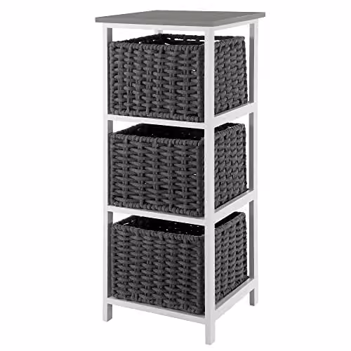 LIVIVO Habi 3 Drawer Scandi Style Wooden Storage Cabinet in Black and Grey, W/D/H: 36 x 37 x 63.5 cm – 5