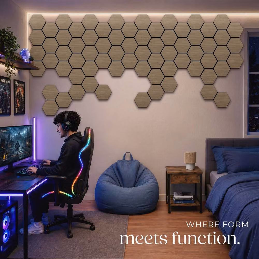 tectake Sound-Absorbing Felt Acoustic Panels in Brown – 7