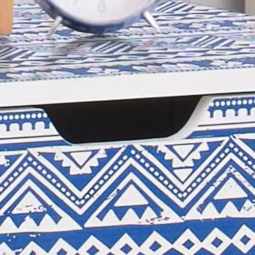 Birlea Santorini 1 Drawer Bedside Table in Blue and White, W: 40 cm, D: 40 cm, H: 45 cm – 3