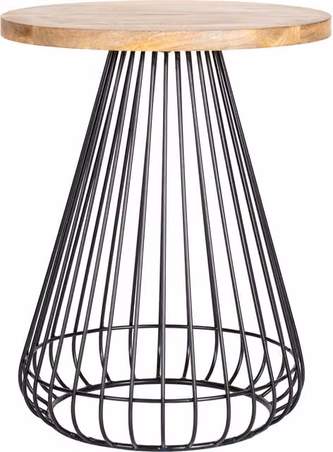 MH London Melody Designer Cage Table in Black and Brown Wood