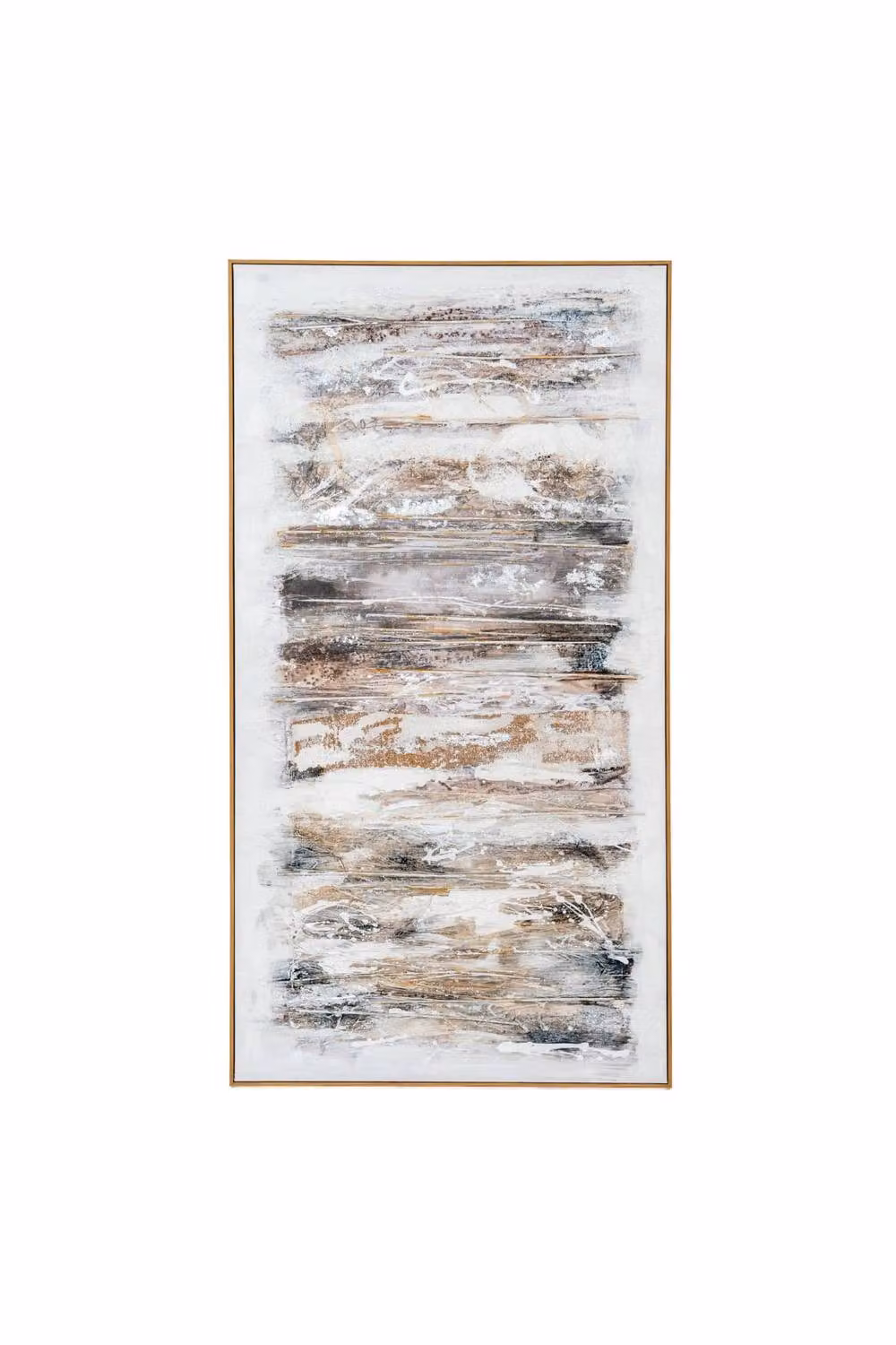 KDMD Ethereal Abstract Hand Painted Canvas Artwork in a Brown Frame – 2