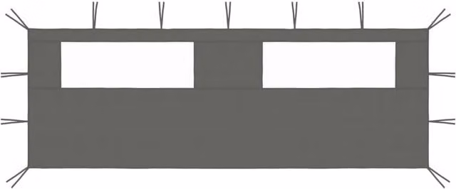Berkfield Home Gazebo Sidewall with Windows, Anthracite and Black, W: 600 cm, D: 200 cm – 1