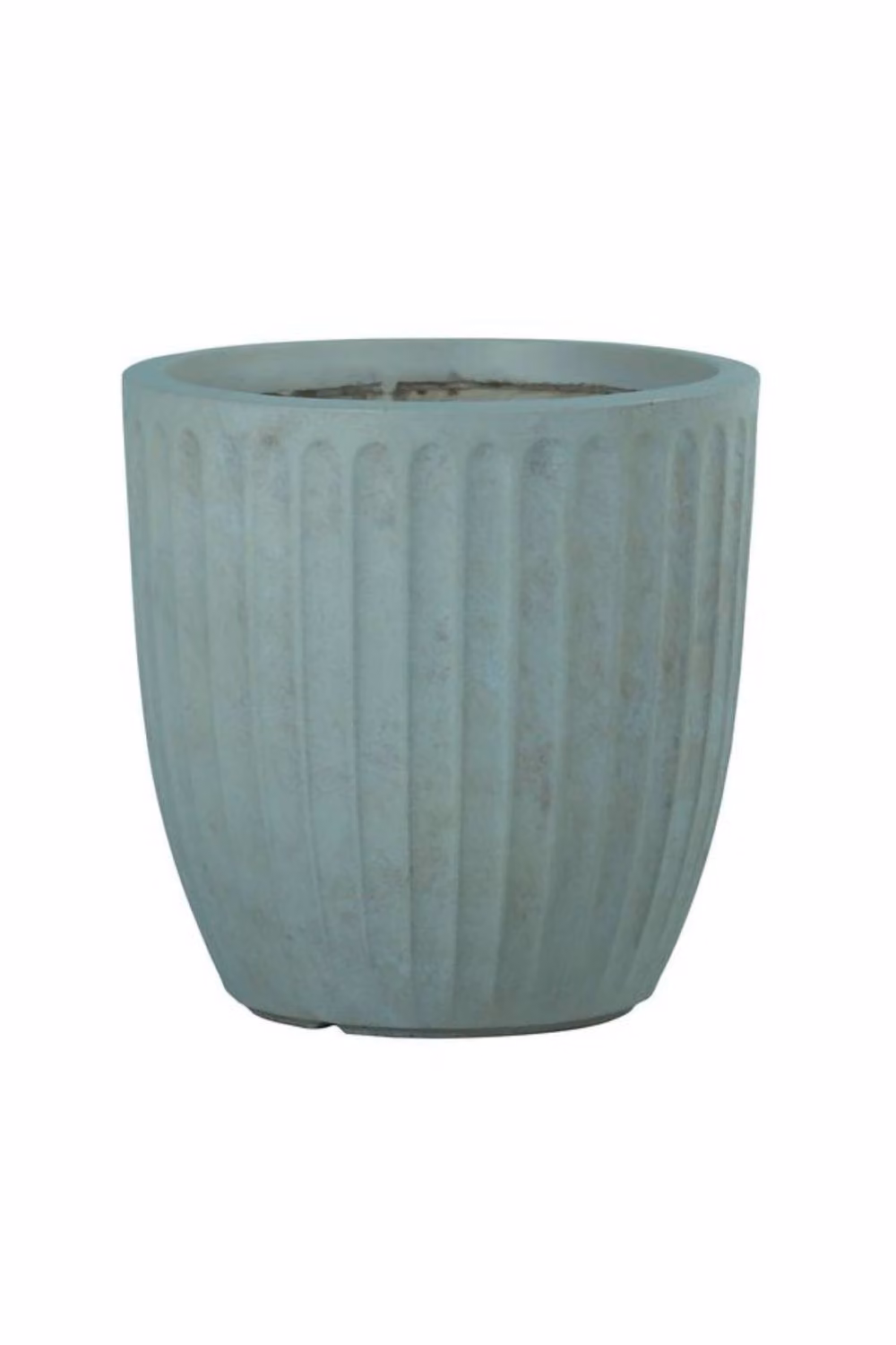 KDMD Hortus Set of 3 Ribbed Ceramic Outdoor Planters in Grey and Green – 2