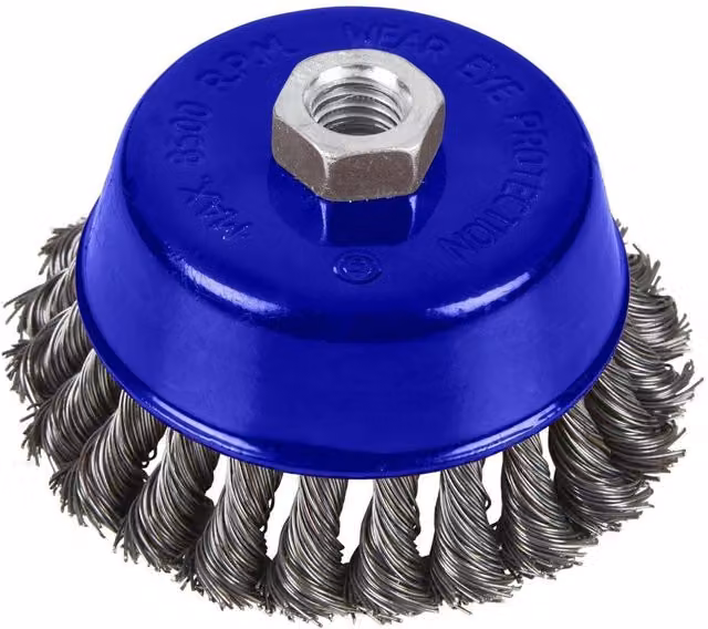 Bluespot Tools Multicolour Twist Knot Cup Brush for Angle Grinders and Stainless Steel Metal or Paint Removal – 1