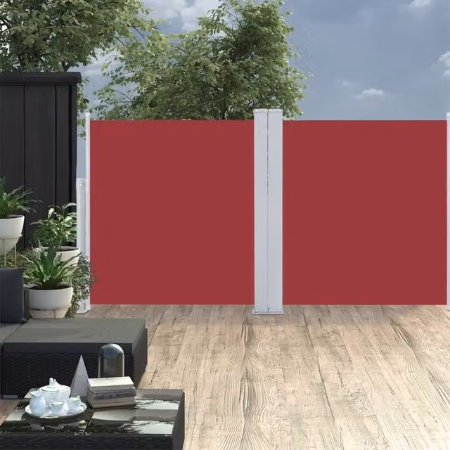 Berkfield Home Red Retractable Roller Side Awning, W: 120 cm, L: 600 cm – 1