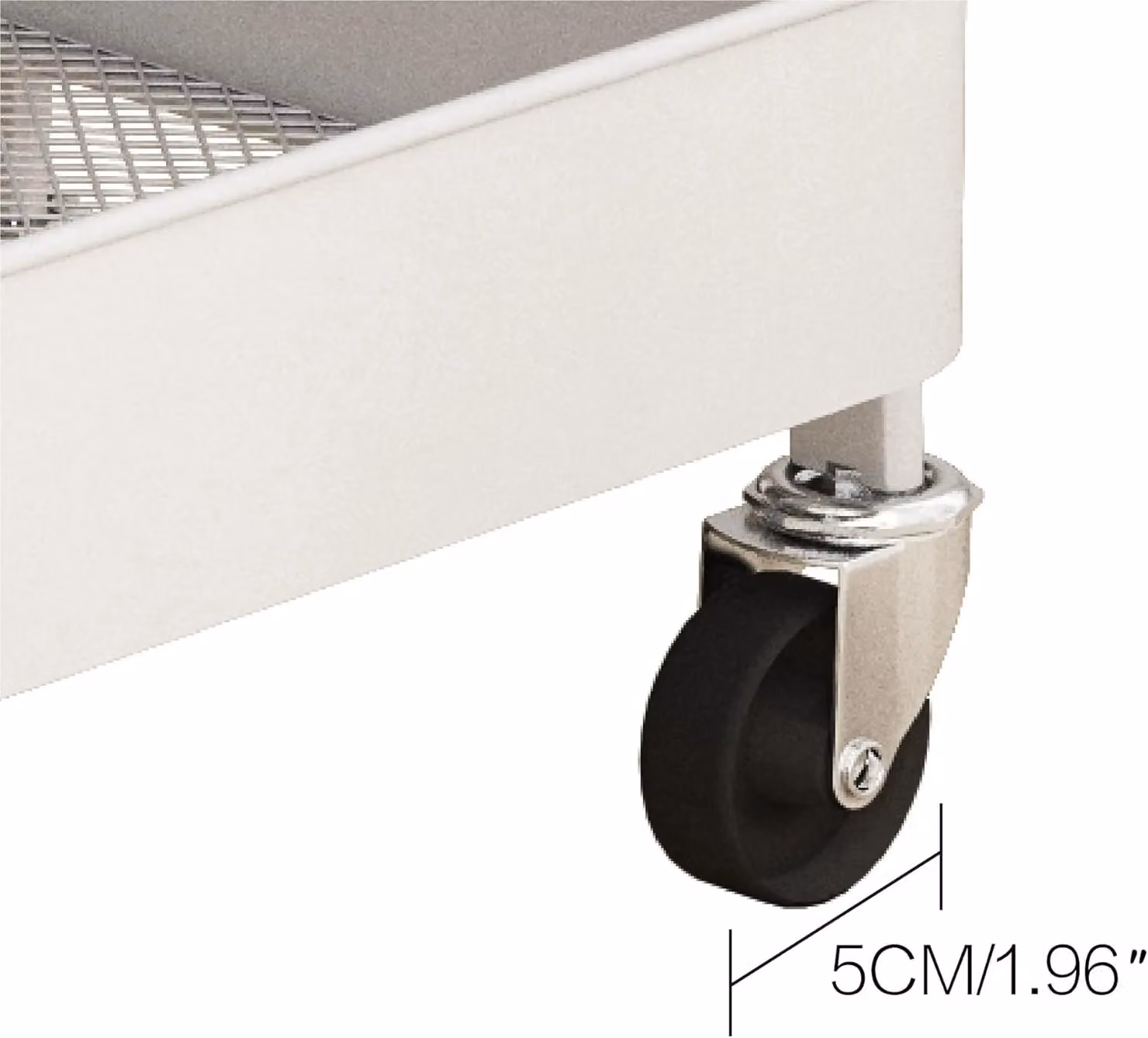 Simpa 3 Tier Metal Multipurpose Wheeled Storage Tray Cart in Grey, H 78.5 x W 46 x D 30.5 cm – 3