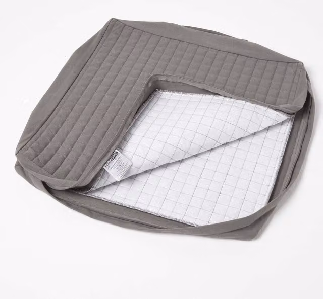 Homescapes Grey Cotton Armchair Booster Cushion Cover