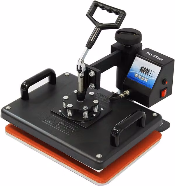 PixMax 8 in 1 Combo Swing Heat Press Machine, Black