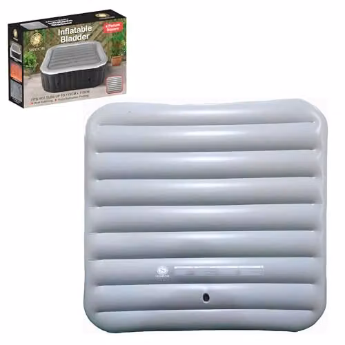 Shatchi Inflatable Thermal Square Hot Tub Cover in Grey, W/D: 110 x 110 cm