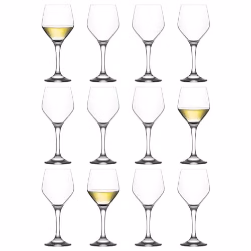 LAV Ella White Wine Glasses, 260ml, Pack of 12, Transparent – 1