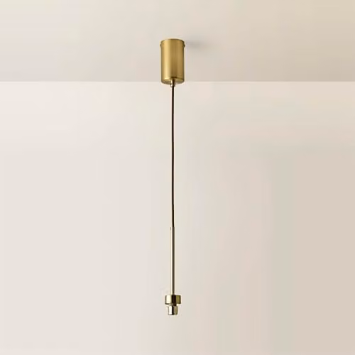 ValueLights Fiona Adjustable Single Pendant Ceiling Light in Gold/Brass with Thread Detail – 1