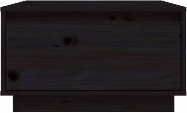Berkfield Home Decorative Black Solid Wood Pine Coffee Table W: 56 cm, D: 56 cm, H: 32 cm – 1