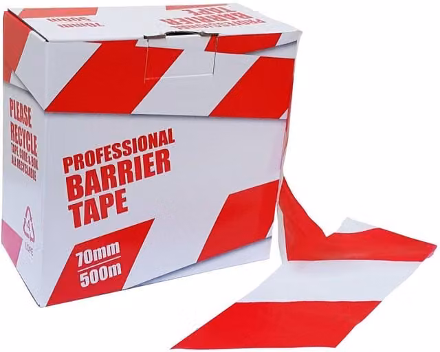 True Products Red and White Professional Barrier Tape, 10 Pack
