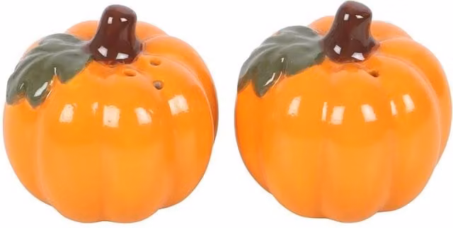 Something Different Orange Pumpkin Salt and Pepper Shakers, Pack of 2, Ceramic