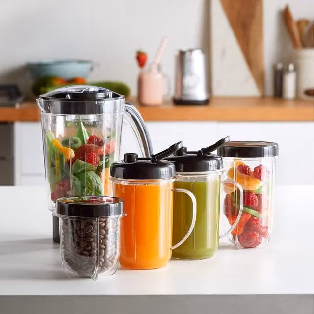 VonShef 4-in-1 Multifunctional Smoothie Maker with Pulse Function in Silver