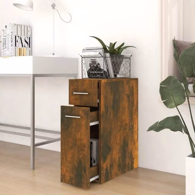 Berkfield Home Premium Apothecary Cabinet in Smoked Oak Brown, W/D/H: 45.5 x 20 x 60 cm – 1