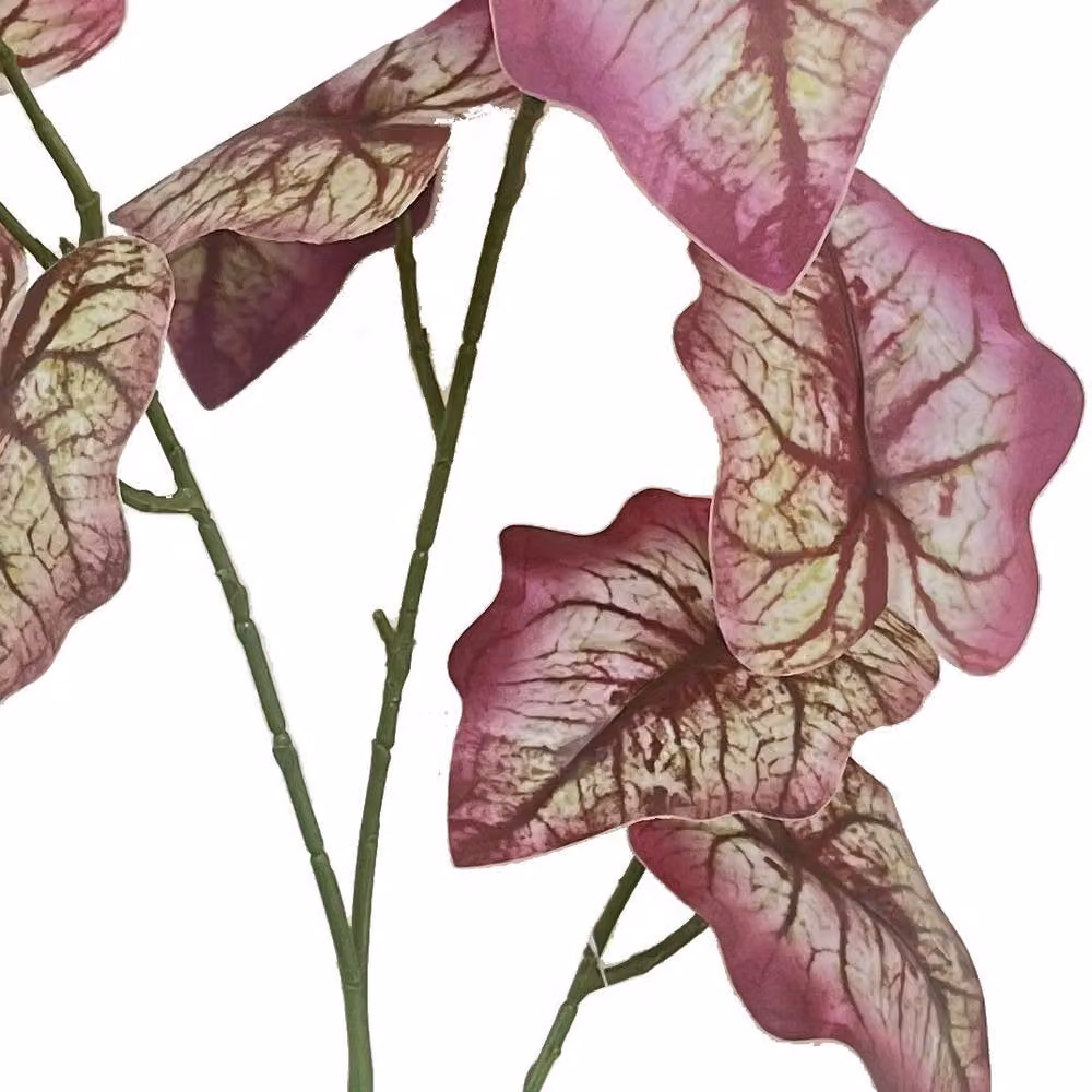 Pack of 6 Purple Artificial Leaf Faux Foliage Stems, 85cm – 3