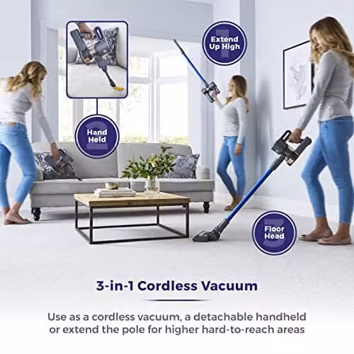 Tower T513003 VL30 Cordless 3-in-1 Bagless Vacuum Cleaner with HEPA Filter, 150W, Blue & Grey – 2