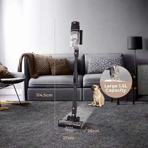 Tower T513025 VL120 Optimum Pets Cordless 3-in-1 Pole Vacuum with Flexi-Pole, HEPA Filter, 1.5L Bagless Dust Tank, 26kPa, Black & Bronze – 5