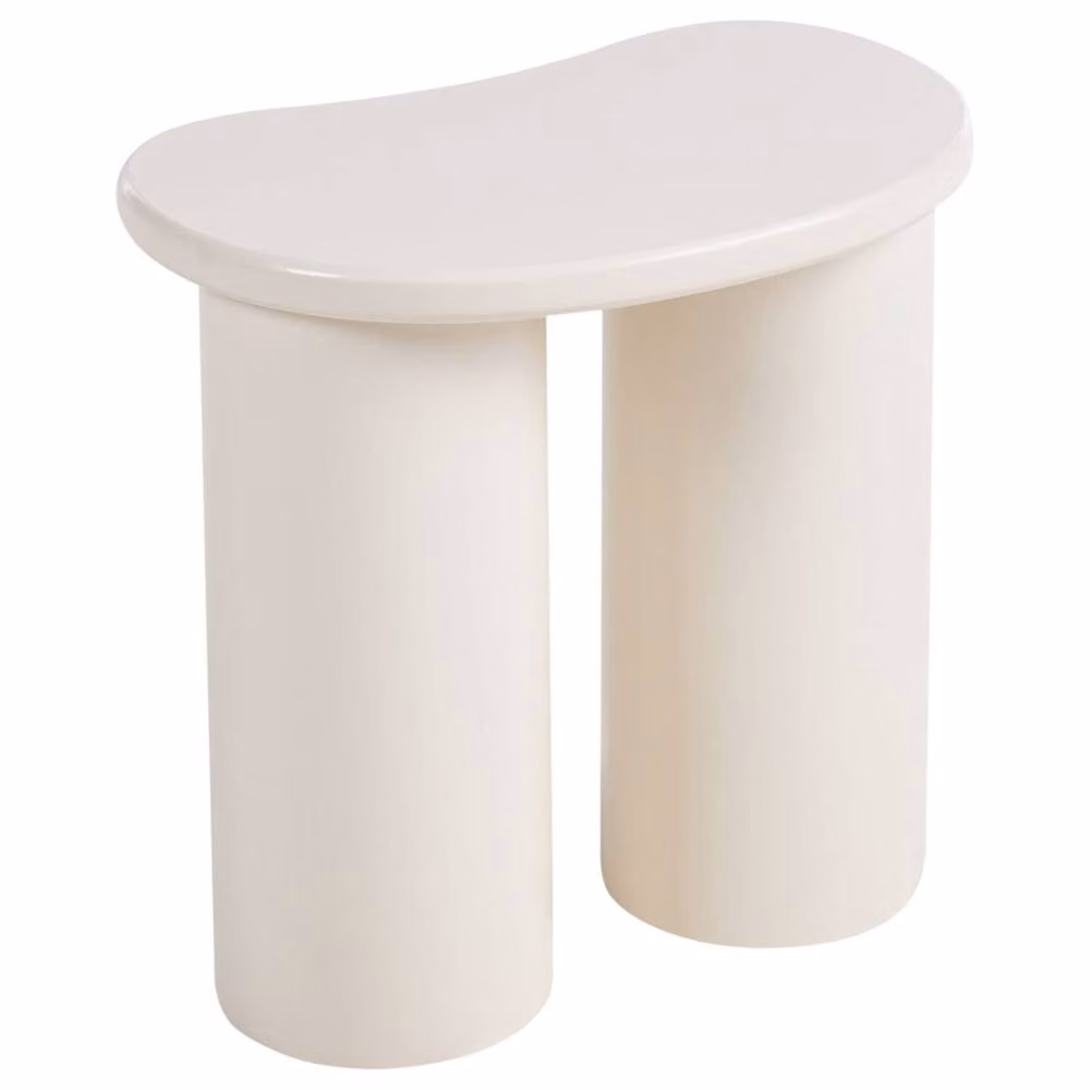 Wyld and Coco Kidney-Shaped Side Table in White Lacquered MDF – 2