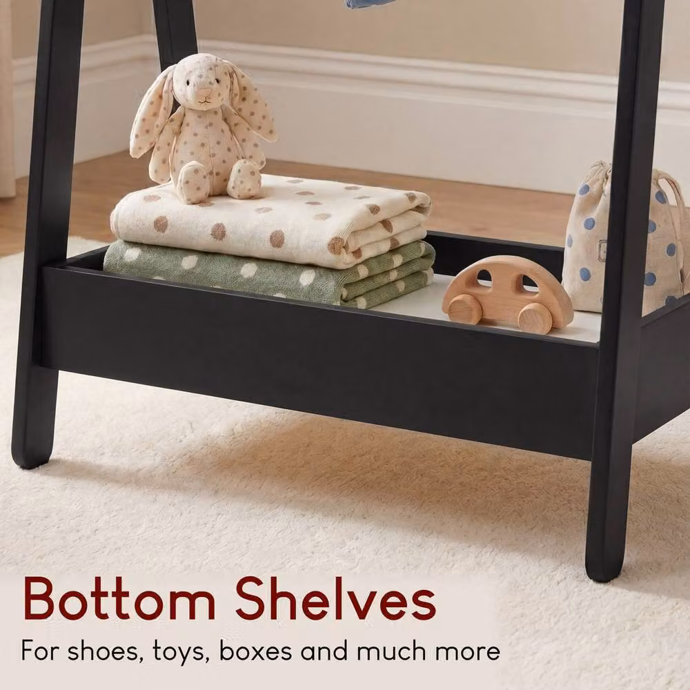 Home Discount Junior Vida Kids Clothes Rack Organizer in Matt Black – 4