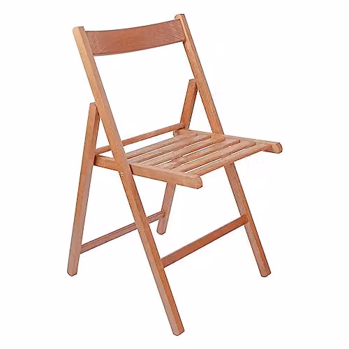 Harbour Housewares Beech Wood Folding Chair in Brown, W/D/H: 42.5 x 40.0 x 78.0 cm – 1