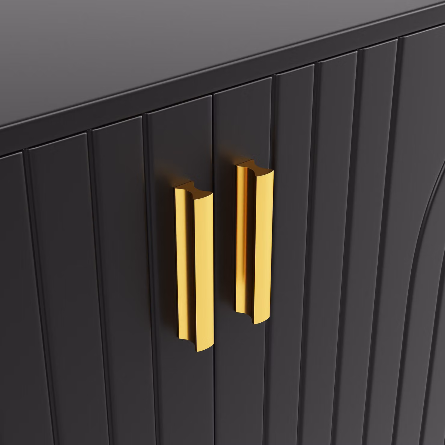 Aosom UK Modern Black Sideboard with Gold Handles and Feet, W/D/H: 152 x 40 x 75 cm – 8