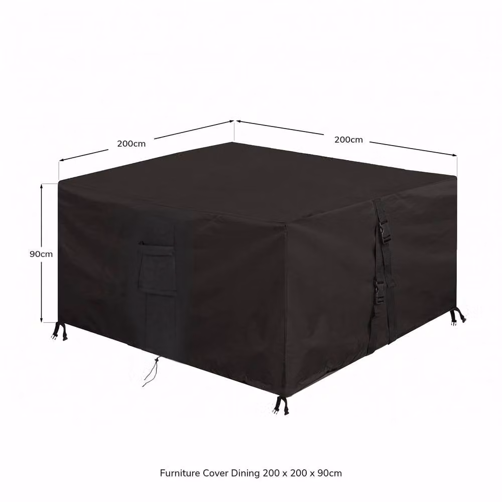 Primrose Waterproof and Breathable UV Protection Furniture Cover in Black, W/D/H: 200 x 200 cm – 2