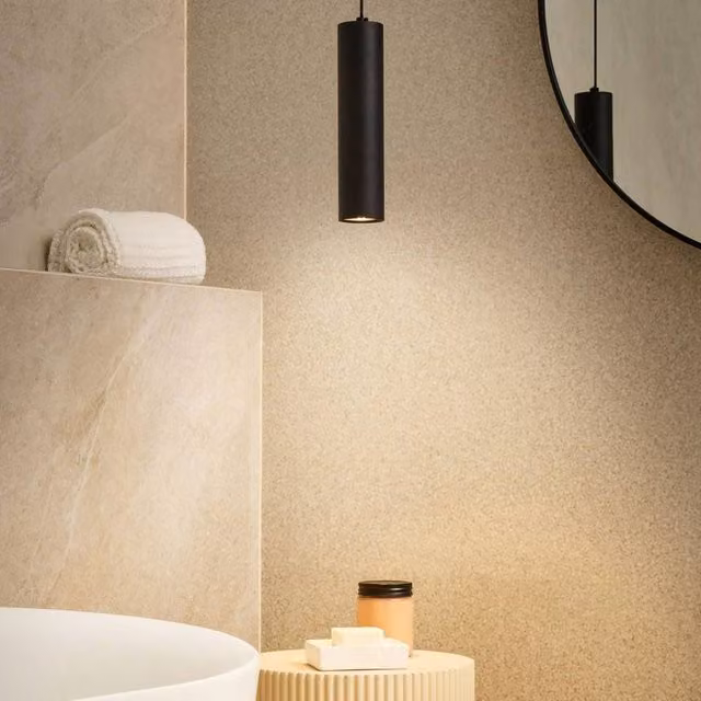 Wyld and Coco Black Aluminium Modern Cylinder Pendant Light with Warm White LED – 1