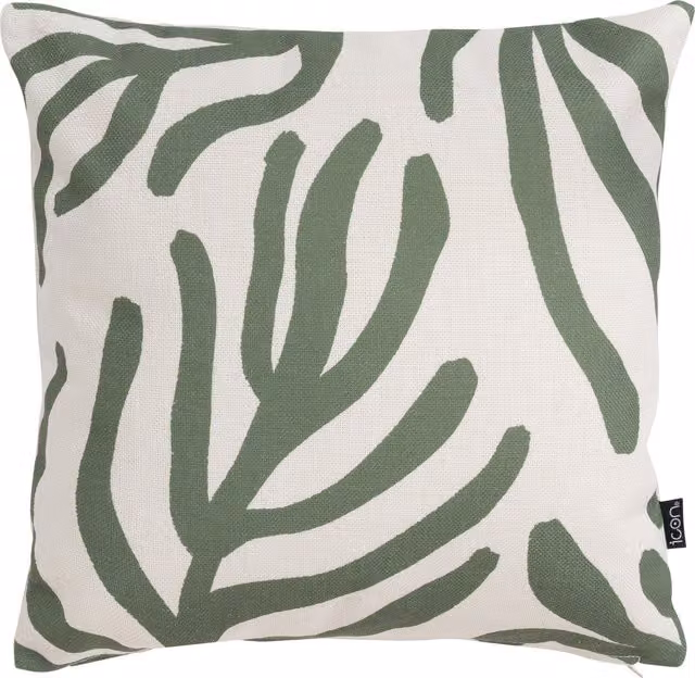 ICON Abstract Leaf Kyoto Square Outdoor Cushion in Yellow and Green