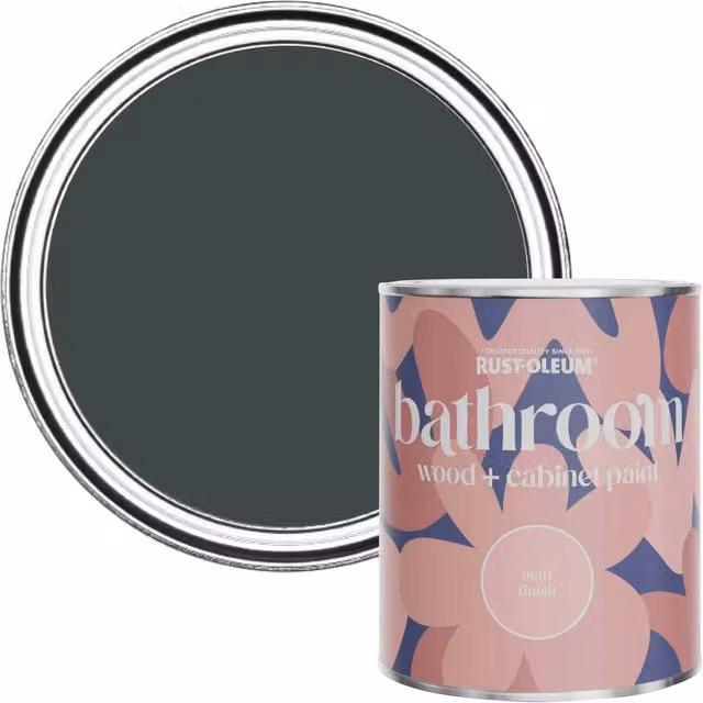 Rust-Oleum Matt Bathroom Wood and Cabinet Paint in Black Sand, 750ml