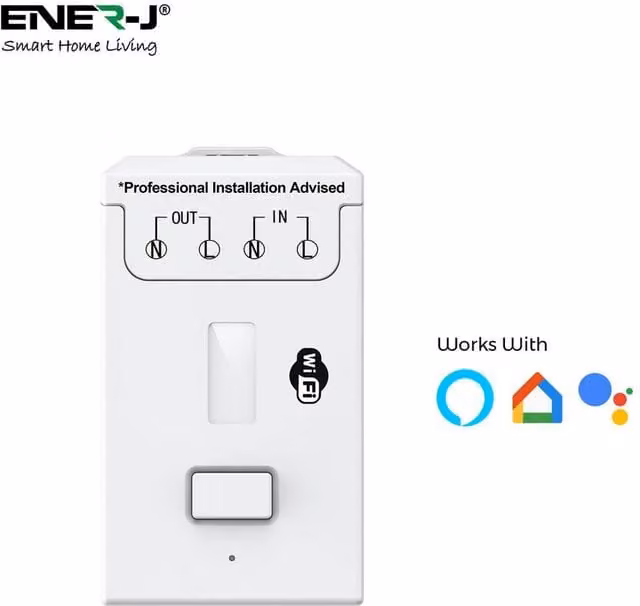 ENER-J 500W RF WiFi Non-Dimmable Receiver for Wireless Kinetic Switch Pro Dim in White