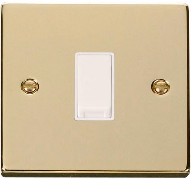 SE HOME Two Way Surface Mount Light Switch in Gold Brass and White