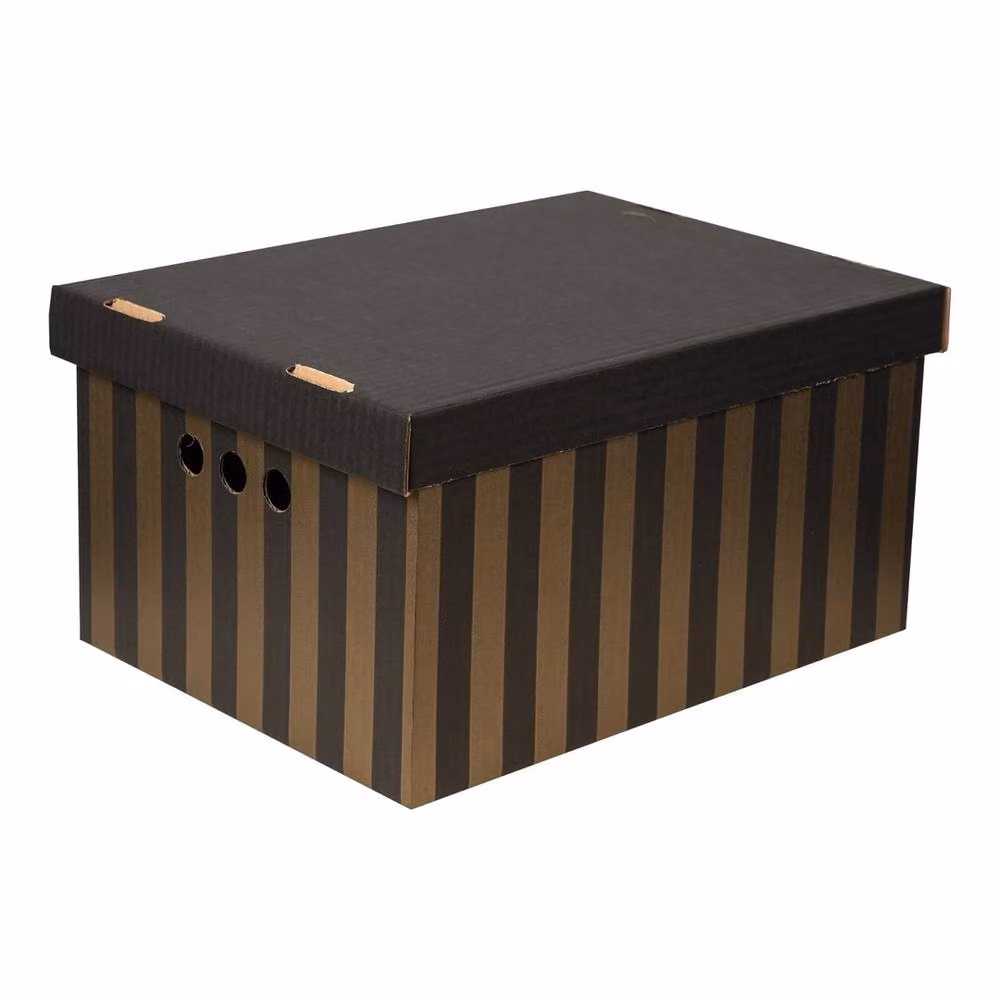 NESTLUNE 2-Piece Decorative Cardboard Storage Boxes with Lids, Black – 4