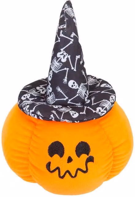 VFM e-Store Pumpkin Soft Toy Halloween Decoration in Orange and Black, W/D/H: 23 x 16 x 12 cm