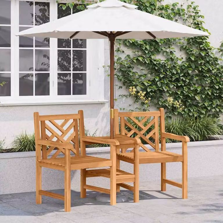 Berkfield Home Outdoor Lattice Shelf Storage Chairs in Brown Solid Teak Wood