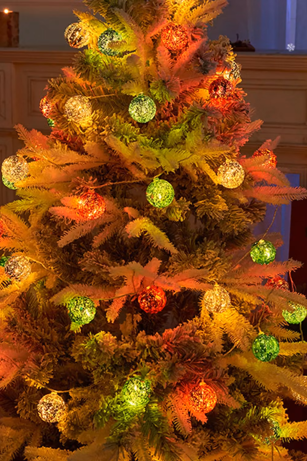 Living and Home Multicoloured LED Christmas Ball Ornament String Lights, Battery Powered – 2