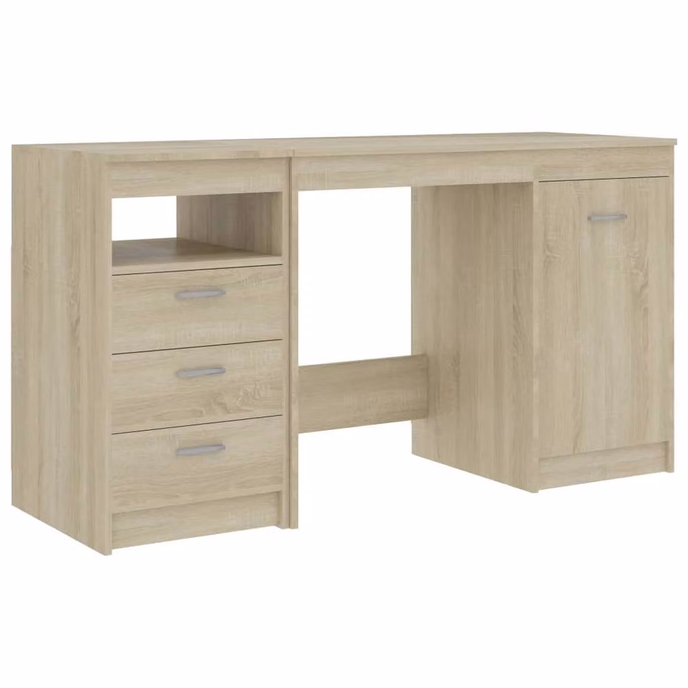 Berkfield Home Modern Writing Desk in Sonoma Oak, Brown, W/D/H: 140 x 50 x 76 cm – 2