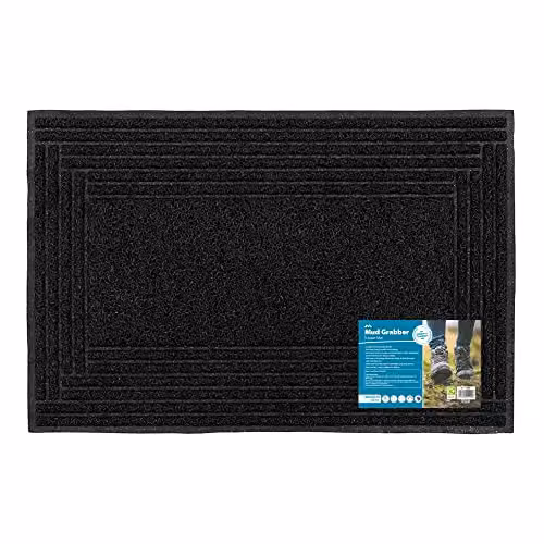 JVL Spaghetti Scraper Mud Grabber Doormat with Black Border, W: 40 cm, D: 60 cm – 5