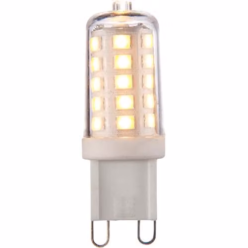 Loops 3.2W G9 Warm White Dimmable LED Capsule Bulb, 320 Lumen, 3000K, Transparent and White