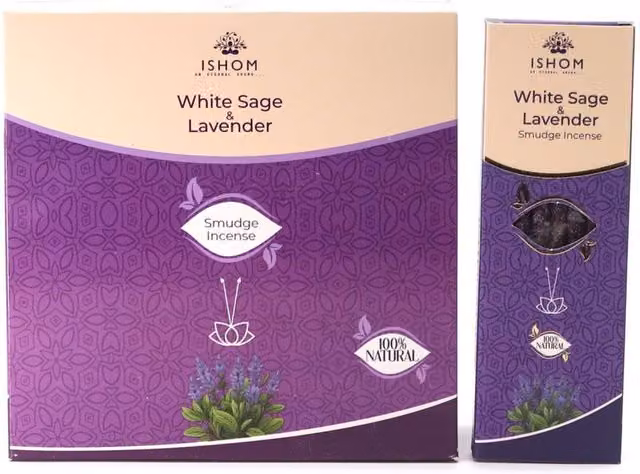 KDMD Ishom Smudge Incense Sticks with White Sage and Lavender in Brown – 1