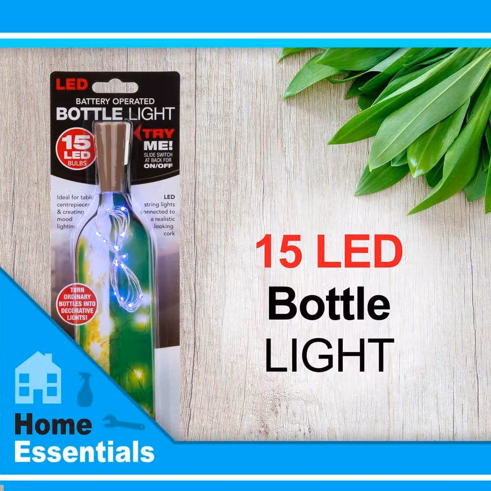 VFM Blue Battery Operated LED Mini Bottle Lights with Cork Stopper – 2
